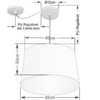 Lustre Pendente Cone Com Desvio Md-4275 Cúpula 30/45x40cm Caf