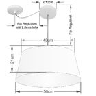 Lustre Pendente Cone Com Desvio Md-4282 Cúpula 21/40x50cm Alg