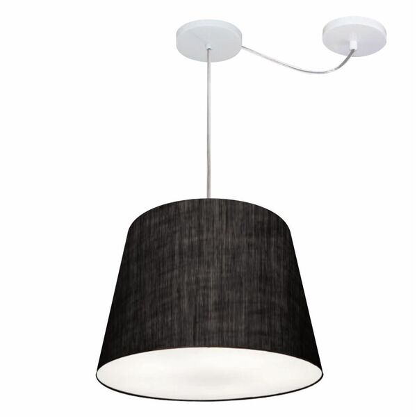 Lustre Pendente Cone Com Desvio Preto Mj-4276 Para Mesa De Ja
