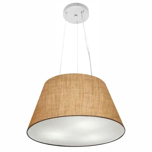 Lustre Pendente Cone Md-4001 Cúpula Em Tecido 21/40x30cm Palh