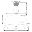 Lustre Pendente Cone Md-4015 Cúpula Em Tecido 25/60x50cm Café