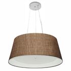 Lustre Pendente Cone Md-4015 Cúpula Em Tecido 25/60x50cm Café