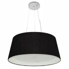 Lustre Pendente Cone Md-4015 Cúpula Em Tecido 25/60x50cm Pret