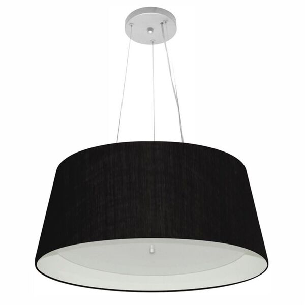 Lustre Pendente Cone Md-4015 Cúpula Em Tecido 25/60x50cm Pret