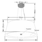 Lustre Pendente Cone Md-4015 Cúpula Em Tecido 25/60x50cm Rust