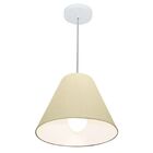 Lustre Pendente Cone Md-4028 Cúpula Em Tecido 25/30x12cm Algo
