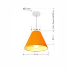 Lustre Pendente Cone Md-4028 Cúpula Em Tecido 25/30x12cm Lara