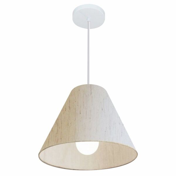 Lustre Pendente Cone Md-4028 Cúpula Em Tecido 25/30x12cm Linh