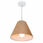 Lustre Pendente Cone Md-4028 Cúpula Em Tecido 25/30x12cm Palh