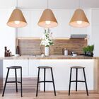 Lustre Pendente Cone Md-4028 Cúpula Em Tecido 25/30x12cm Palh