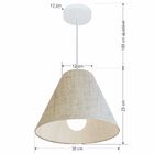Lustre Pendente Cone Md-4028 Cúpula Em Tecido 25/30x12cm Rust