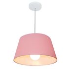 Lustre Pendente Cone Md-4039 Cúpula Em Tecido 21/40x30cm Rosa