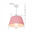 Lustre Pendente Cone Md-4039 Cúpula Em Tecido 21/40x30cm Rosa
