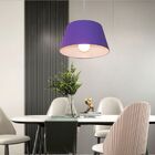 Lustre Pendente Cone Md-4039 Cúpula Em Tecido 21/40x30cm Roxo