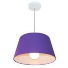 Lustre Pendente Cone Md-4039 Cúpula Em Tecido 21/40x30cm Roxo