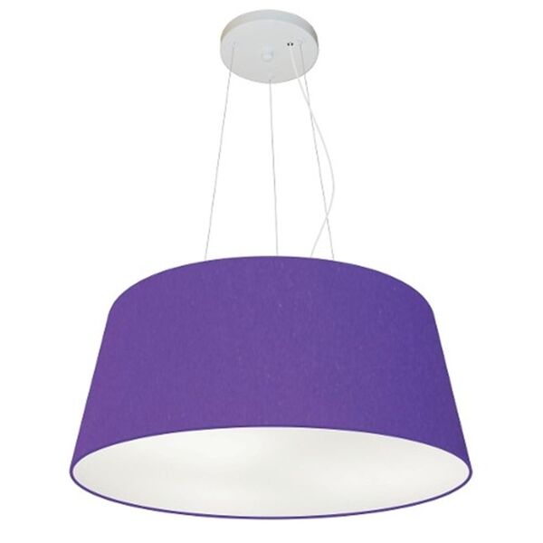 Lustre Pendente Cone Md-4048 Cúpula Em Tecido 21/50x40cm Roxo