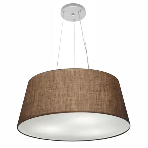 Lustre Pendente Cone Md-4062 Cúpula Em Tecido 25/60x50cm Café
