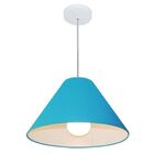Lustre Pendente Cone Md-4078 Cúpula Em Tecido 25/40x15cm Azul