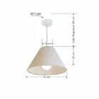 Lustre Pendente Cone Md-4078 Cúpula Em Tecido 25/40x15cm Linh