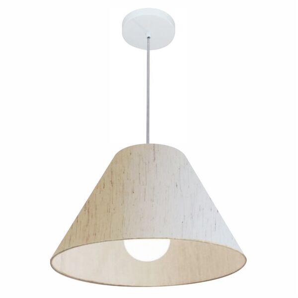Lustre Pendente Cone Md-4078 Cúpula Em Tecido 25/40x15cm Linh