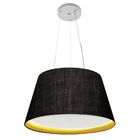 Lustre Pendente Cone Md-4119 Cúpula Em Tecido 21/40x30cm Pret