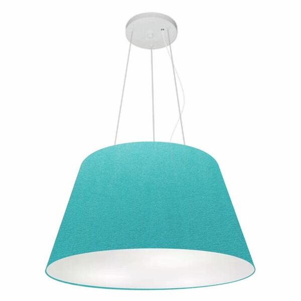 Lustre Pendente Cone Md-4141 Cúpula Em Tecido 30/50x35cm Azul