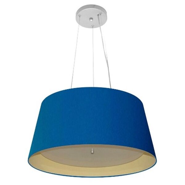 Lustre Pendente Cone Md-4144 Cúpula Em Tecido 25x50x40cm Azul