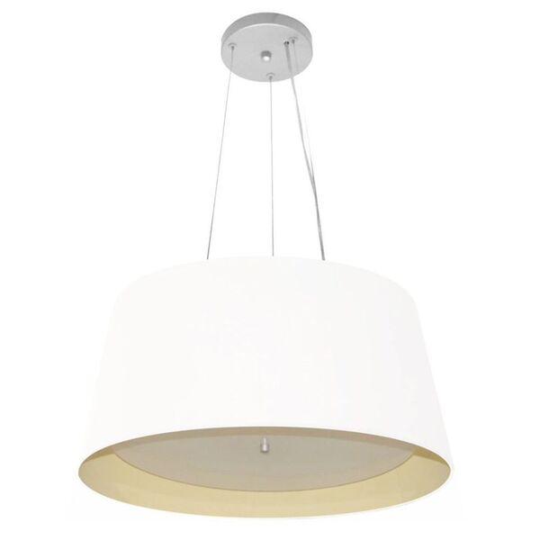 Lustre Pendente Cone Md-4144 Cúpula Em Tecido 25x50x40cm Bran