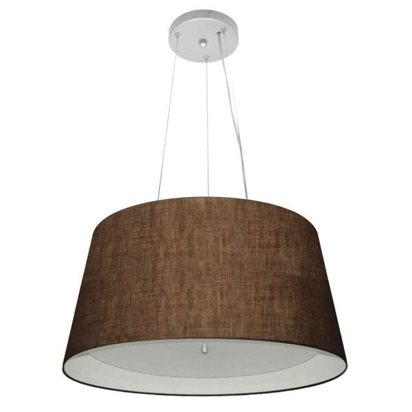 Lustre Pendente Cone Md-4144 Cúpula Em Tecido 25x50x40cm Café