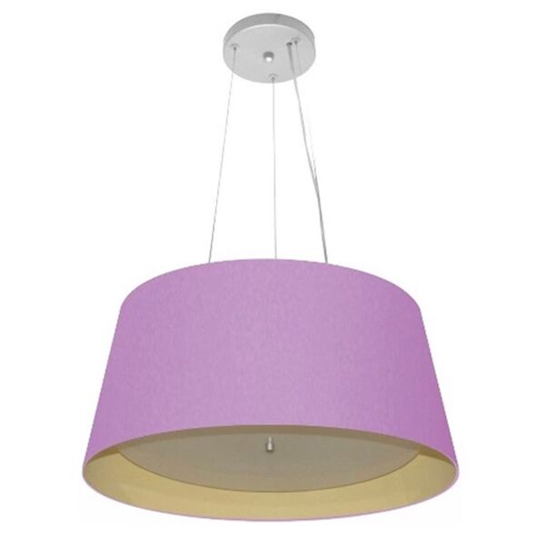 Lustre Pendente Cone Md-4144 Cúpula Em Tecido 25x50x40cm Lilá