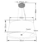 Lustre Pendente Cone Md-4144 Cúpula Em Tecido 25x50x40cm Pret