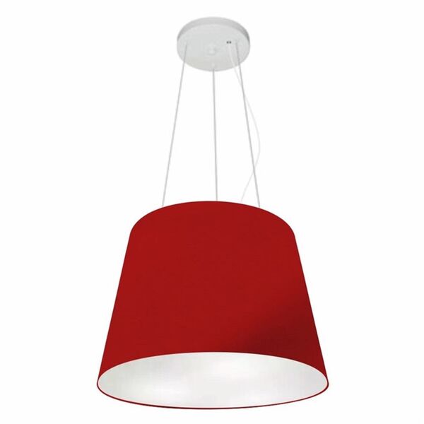 Lustre Pendente Cone Md-4152 Cúpula Em Tecido 30/40x30cm Bord