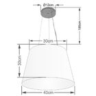 Lustre Pendente Cone Md-4152 Cúpula Em Tecido 30/40x30cm Palh