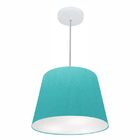 Lustre Pendente Cone Md-4155 Cúpula Em Tecido 30/40x30cm Azul