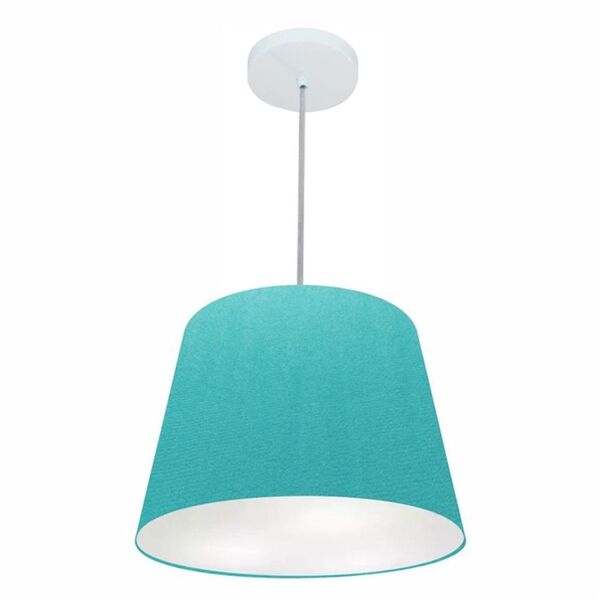 Lustre Pendente Cone Md-4155 Cúpula Em Tecido 30/40x30cm Azul