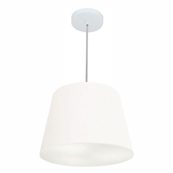 Lustre Pendente Cone Md-4155 Cúpula Em Tecido 30/40x30cm Bran