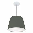 Lustre Pendente Cone Md-4155 Cúpula Em Tecido 30/40x30cm Cinz