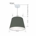 Lustre Pendente Cone Md-4155 Cúpula Em Tecido 30/40x30cm Cinz