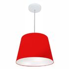 Lustre Pendente Cone Md-4155 Cúpula Em Tecido 30/40x30cm Verm