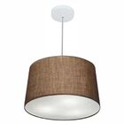 Lustre Pendente Cone Md-4156 Cúpula Em Tecido 30/45x40cm Café