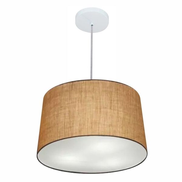 Lustre Pendente Cone Md-4156 Cúpula Em Tecido 30/45x40cm Palh