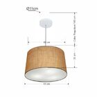 Lustre Pendente Cone Md-4156 Cúpula Em Tecido 30/45x40cm Palh