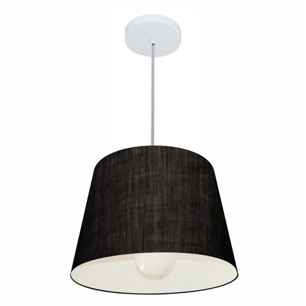 Lustre Pendente Cone Md-4240 Cúpula Em Tecido 30/40x30cm Pret