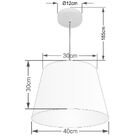 Lustre Pendente Cone Md-4246 Cúpula Em Tecido 30/40x30cm Palh