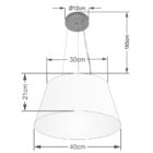 Lustre Pendente Cone Vivare Md-4001 Cúpula Em Tecido 21/40x30