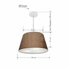 Lustre Pendente Cone Vivare Md-4021 Cúpula Em Tecido 21/40x30