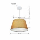 Lustre Pendente Cone Vivare Md-4021 Cúpula Em Tecido 21/40x30