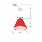 Lustre Pendente Cone Vivare Md-4028 Cúpula Em Tecido 25/30x12