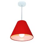 Lustre Pendente Cone Vivare Md-4028 Cúpula Em Tecido 25/30x12