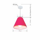 Lustre Pendente Cone Vivare Md-4028 Cúpula Em Tecido 25/30x12